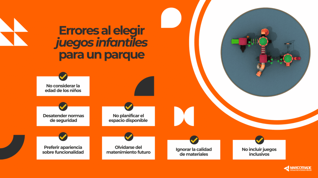 Errores al elegir juegos infantiles para un parque